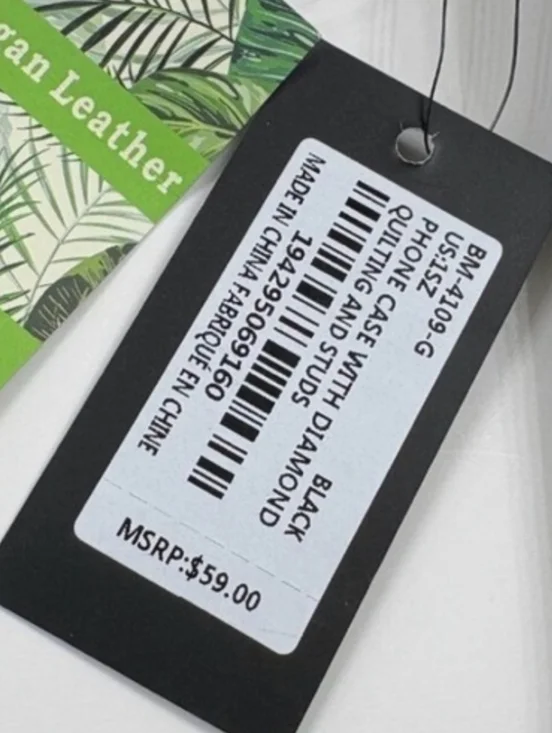 Badgley Mischka Black Quilted Crossbody Phone Bag with Gold Hardware - Picture 2 of 8